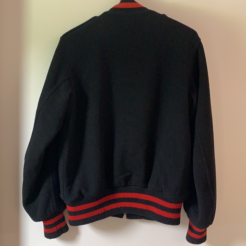 Vintage Black w/red trim Bomber Jacket - Picture 2 of 8